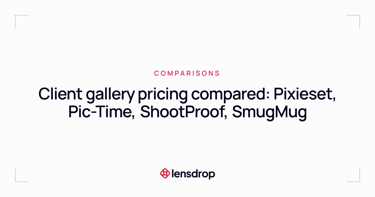 Client Gallery Pricing Compared (2026) | Lensdrop